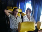 Frank and Anders on the bus to Koh Samet