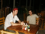 Anders and Frank waiting for dinner on our first night on Koh Samet