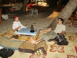 ...or more correctly cushions, on the beach. Sweeet!