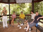 The gang, our first stop - lunch, and then a waterfall